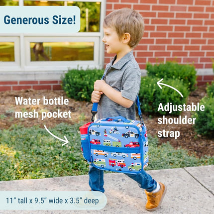 Wildkin Kids ECO rPET Insulated Lunch Box – Keeps Food Hot or Cold, Easy-Clean Lining, Mesh Pockets & BPA-Free – Boys & Girls, Ideal for School, Travel & Daycare – Heroes