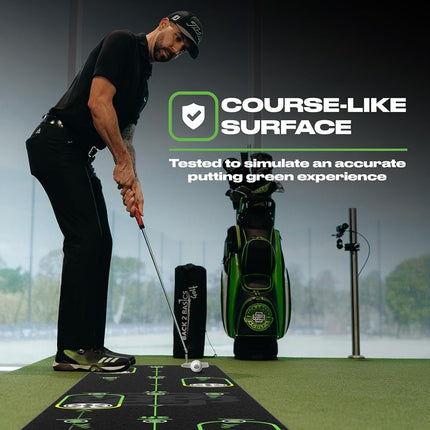 Back 2 Basics Golf 10ft Golf Putting Mat, True-to-Life Green Simulation for Indoor & Outdoor Practice, Training Aid Designed by Golf Experts, Black