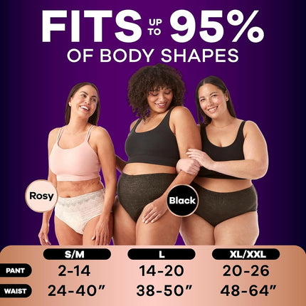 Ropa interior para incontinencia y posparto Always Discreet Boutique para mujer, protección máxima, talla XL, negro, 9 unidades