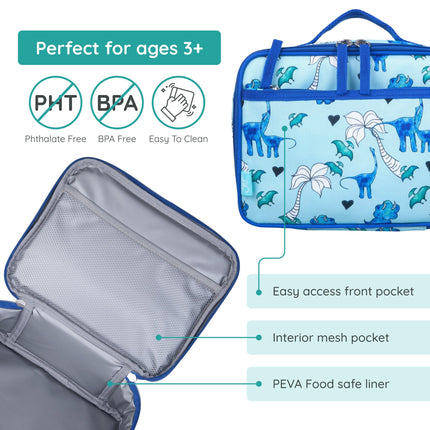 Wildkin Lunch Box Bag for Kids – Lightweight, Reusable & Insulated for Hot or Cold Snacks – Ideal for School & Travel - Mermaid Scales