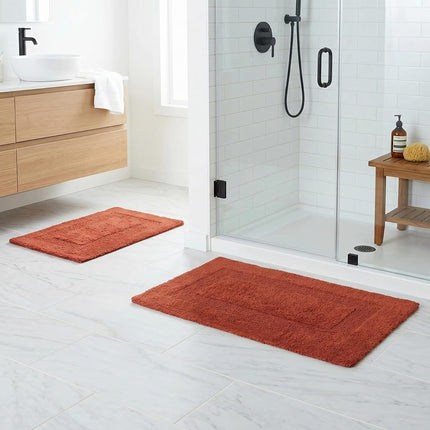 Bedford Home 100 Percent Cotton 2 Piece Reversible Rug Set - Brick