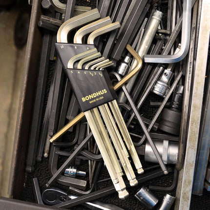Bondhus 38099 GoldGuard Ballpoint L-Wrench, Gold, WS: 1.5, 2, 2.5, 3, 4, 5, 6, 8 und 10mm