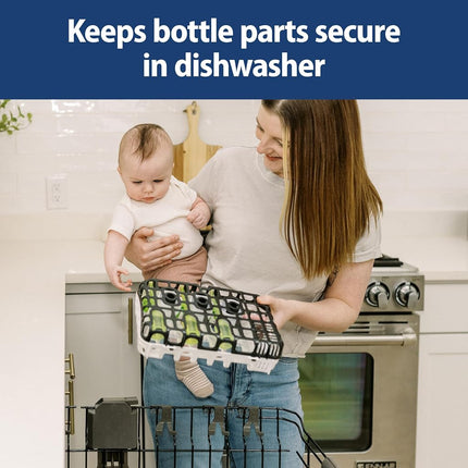 Dr. Brown's Dishwasher Basket for Small Baby Bottle Parts, Pacifiers, and Accessories, Clean, Store and Organize Newborn Essentials, BPA free, Black