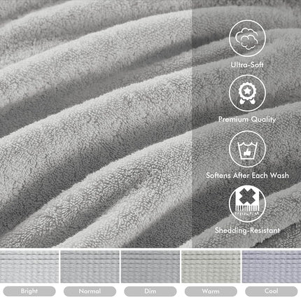 Madison Park 800GSM Bathroom Towel Set of 8 100% Cotton Bath Towel Set for Bathroom Luxurious Highly Absorbent 2 Bath Towels 2 Hand Towels 4 Washcloths Quick Dry Spa Quality Silver