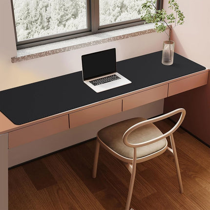 Mydours PU Leather Desk Pad, Extra Large 150x40cm, Computer Desk Desk Mat Portable Full Desk Mat, Dual-Sided Mouse Pad for Computer Keyboard Home and Office Desktop Protector (Orange)