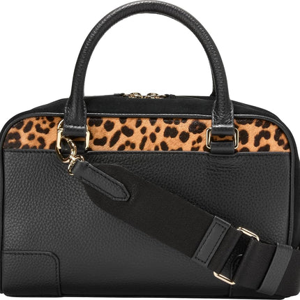 Cole Haan Beverly Small Satchel, Leopard Prnt/Black, UNIT