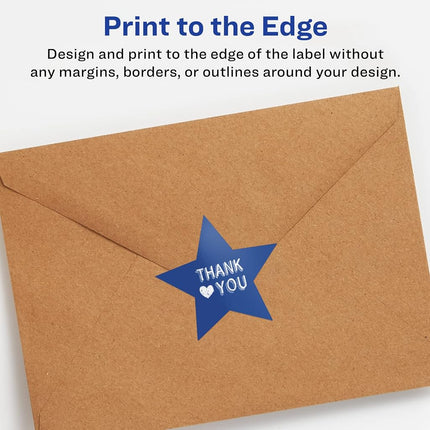 Avery Glossy White Star Labels with Sure Feed, 3/4" x 3/4", 4,000 Glossy White Labels, Print-to-The-Edge, Permanent Label Adhesive, Laser/Inkjet Printable Labels