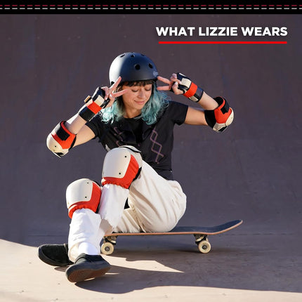 187 KILLER PADS Skateboarding Knee Pads, Elbow Pads, and Wrist Guards, Six Pack Pad Set, Lizzie Armanto Signature Edition, XS
