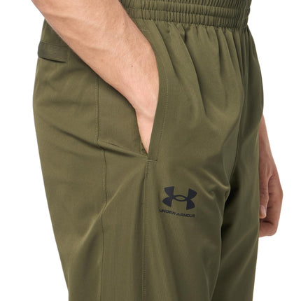 Pantalones Cortavientos Under Armour Rival Woven para Hombre, (390) Marine Od Green / / Black, X-Large Tall