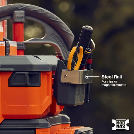 54814MB MODbox Tool Carrier, Modular Tool Storage System Side Mounting Accessory, Easy One-Handed Attachment and Slim Profile
