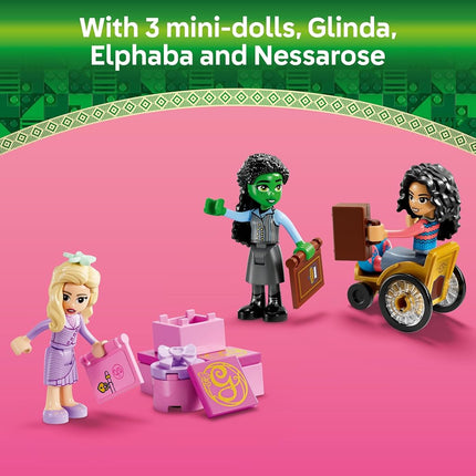 LEGO Wicked Glinda, Elphaba & Nessarose at Shiz University - Building Toy with a Boat, 3 Mini doll Figures and Fun Accessories - Gift for 7+ Year Old Girls & Movie Fans - 75681