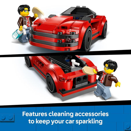 LEGO City Red Sports Car Toy - Race Car Toys for 5+ Year Old Boys & Girls - Educational Gifts for Birthdays & Holidays - Includes a Driver Minifigure & Accessories - 60448