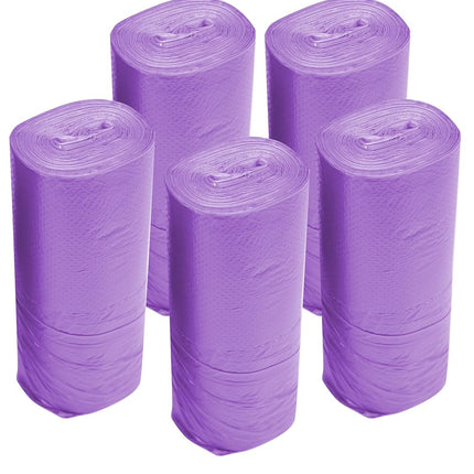 4 GALLON Bathroom Trash Bags Purple, 300 Counts Garbage Bags for Office, Bathroom Wastebasket Waste Bin Black Portable Rubbish Bags