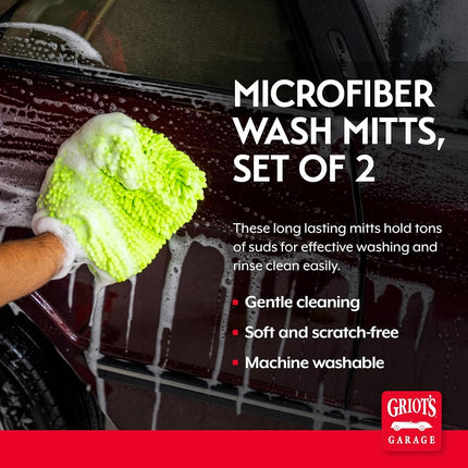 Griot's Garage 10268 Micro Fiber Wash Mitt - Set of 2