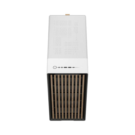 Fractal Design North Chalk White - Wood Oak front - Mesh side panels - Two 140mm Aspect PWM fans included - Type C USB - ATX Airflow Mid Tower PC Gaming Case