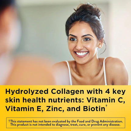 Nature Made Collagen Gummies, 100mg Hydrolyzed Collagen, Helps Support Healthy Skin, Gluten Free, Lemon, 60 Count