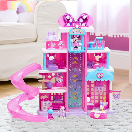 Just Play Disney Jr. Minnie Mouse Pet Hotel Playset, 23-piece Hotel Set, 51 cm Tall Playset, Ages 3 and Up