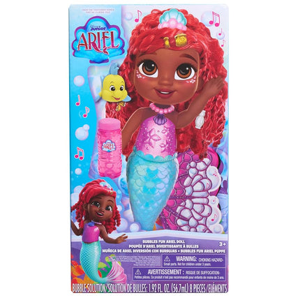 Figura de juguete de la sirenita Ariel de Disney Junior de Just Play con efecto burbuja y función de sonido, 8 piezas, juguete infantil a partir de 3 años