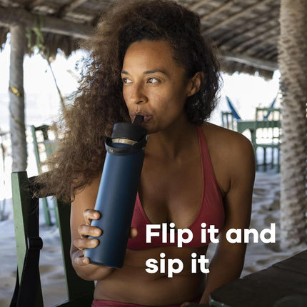 Hydro Flask - Water Bottle 709 ml (24 oz) - Vacuum Insulated Stainless Steel Water Bottle with Flex Straw Cap - BPA-Free - Wide Mouth - Cascade