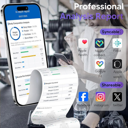 GE Smart Scale for Body Weight: 8-Electrode Digital Bathroom Scale for Body Weight Fat BMI Muscle Mass Full Body Composition Analyzer 27 Measurements Bluetooth Highly Accurate Weighing Scale, 400 lbs