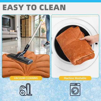 KOOLTAIL Upgrade Self Warming Cat Mat for Winter, Reversible Extra Cozy Pet Sleeping Blanket Pad for All Season, Thicken Self Heating Puppy Bed with Thermal Foil for Crate, Floor, Outdoor, Maple Leaf