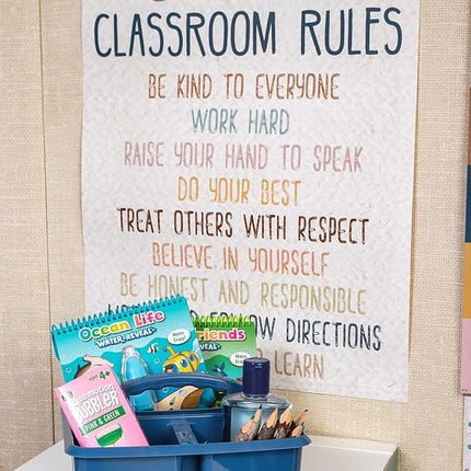 Slate Blue Portable Plastic Storage Caddy 6-Pack for Classrooms, Kids Room, and Office Organization, 3 Compartments