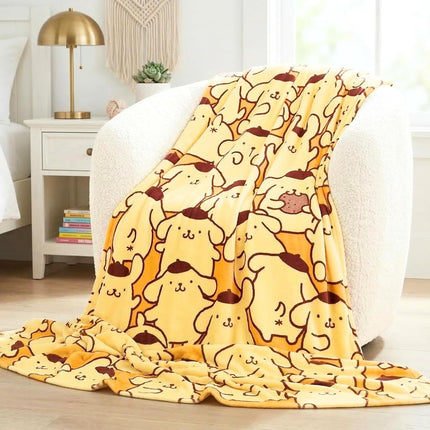 Sanrio Pompompurin Bedding Plush Blanket 90 in x 6
