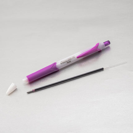 Pentel GlideWrite Ballpoint Pen with TechniFlo Ink, (1.0mm) Medium Line, Magenta Ink, Box of 12 Pens (BX910-V4)