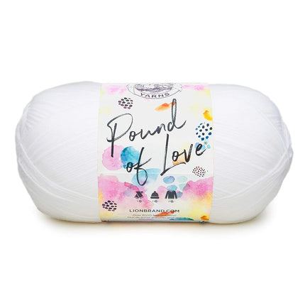 Lion Brand Yarn 550-100 Pound of Love Yarn, White
