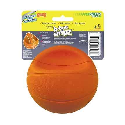 Nylabone Power Play Gripz Felt Basketball Rubber Fetch Toy, Squeaky Ball for Dogs, Medium (1 Count)