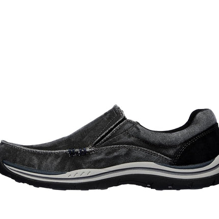 Skechers Men's Expected Avillo Moccasin, Black (Black Suede Look), 46 EU X-Weit