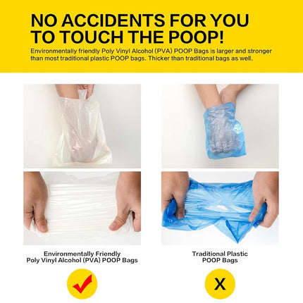 Sacs à crottes de chien Doodie Flush - Recharge – 80 sacs à déjections canines biodégradables en rouleaux - Recharge soluble dans l'eau – 100% écologique, jetable dans les toilettes, ultra épais, sacs à déjections compostables