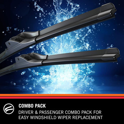 K&N EDGE Wiper Blades: All Weather Performance, Superior Windshield Contact, Streak-Free Wipe Technology: 24" + 22" (Pack of 2)