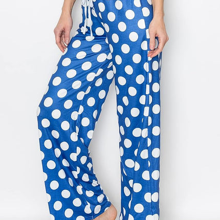 ALWAYS Palazzo Pants for Women - Casual Flowy Wide Leg Lounge Pants, Ap015 / Polka Dot, S