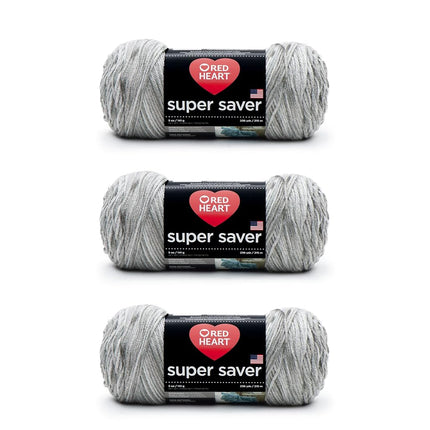 Red Heart Super Saver Pack of 3 - Soapstone - 7oz/198g - Acrylic - 4 Medium (Worsted) - 364 Yards - Knitting, Crocheting, Crafts & Amigurumi