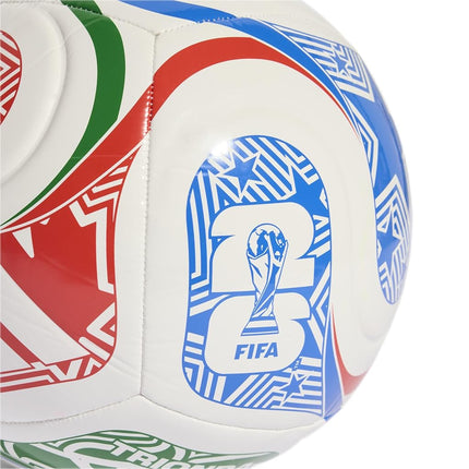 adidas Unisex-Adult World Cup Soccer Ball, White/Vivid Red/Glory Blue/Green, 3