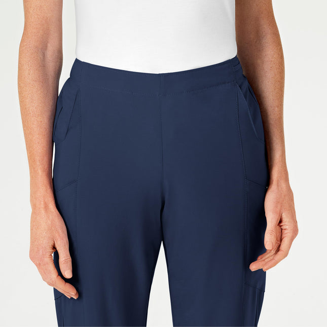 WonderWink 5155PNAVYLGP W123 Women's Flat Front Double Cargo Pant, Navy, Petite-L Size