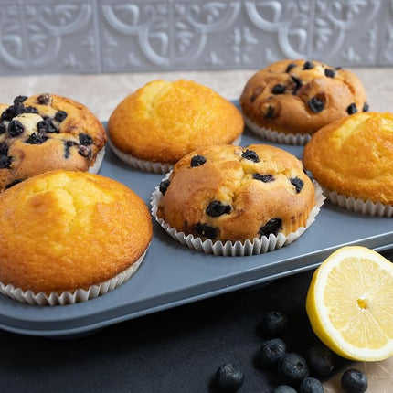 Fox Run Non-Stick Extra Large Muffin and Cupcake Pan, 6 Cup
