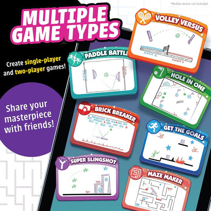 Abacus – Award-Winning STEAM Maker for Kids Age 6+ with 5 Washable Markers, 40-Page Game Design Book & 100+ Examples – Draw & Instantly Play, No Coding Needed