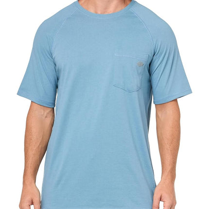 Camiseta de manga corta con bolsillo y refrigeración para hombre Dickies, azul polvoriento, pequeña