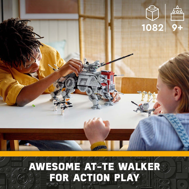 LEGO Star Wars AT-TE Walker - Poseable Building Toy - Revenge of the Sith Set - Gift for Kids w/ 3 212th Clone Troopers, Dwarf Spider & Battle Droid Figures - 75337