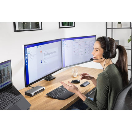 Kensington Monitor Arm with Vesa Mount - Monitor Arm for Two Screens with One-Touch Height Adjustable Settings, Dual Monitor Arm for Home Office, Monitor Mount with Gas Spring, Black (K59601WW)