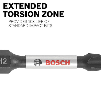 BOSCH CCSTV208 8-Piece Assorted Set 2 in. Impact Tough Torx Power Bits with Clip for Custom Case System