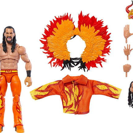 Mattel WWE Ultimate Edition Action Figure Seth Rollins Fan TakeOver Collectible with Interchangeable Accessories, Extra Heads & Swappable Hands, HVV71