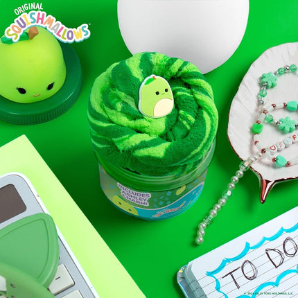 SQUISHMALLOWS Original Ashley The Apple Premium Cloud Slime, 8 oz. Fluffy Slime, Green Apple Scented, 3 Fun Slime Add Ins, Pre-Made Slime for Kids, Great 6 Year Old Toys, Super Soft Sludge Toy