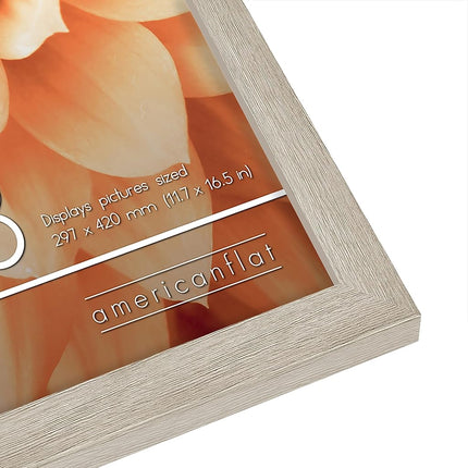 Americanflat A3 Picture Frame in Driftwood - Engineered Wood with Shatter Resistant Glass - Horizontal and Vertical Formats for Wall - 29.7x42 cm