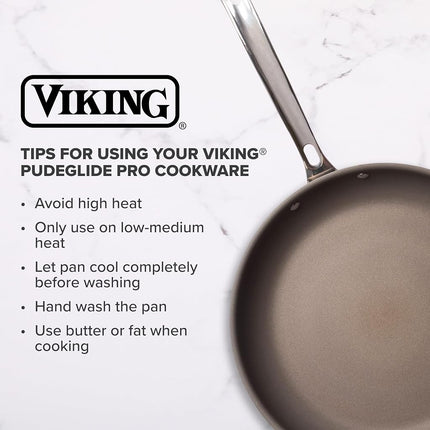 Olla para caldo antiadherente de 3 capas Viking PureGlide Pro de 8 cuartos con tapa, olla para sopa y pasta, interior de titanio, apta para horno y asador, lista para inducción