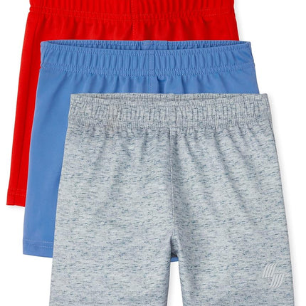 The Children's Place Baby Boys' and Toddler Athletic Basketball Shorts, Cupids Arrow/Sky/Dovetail 3-Pack, 18-24 Months
