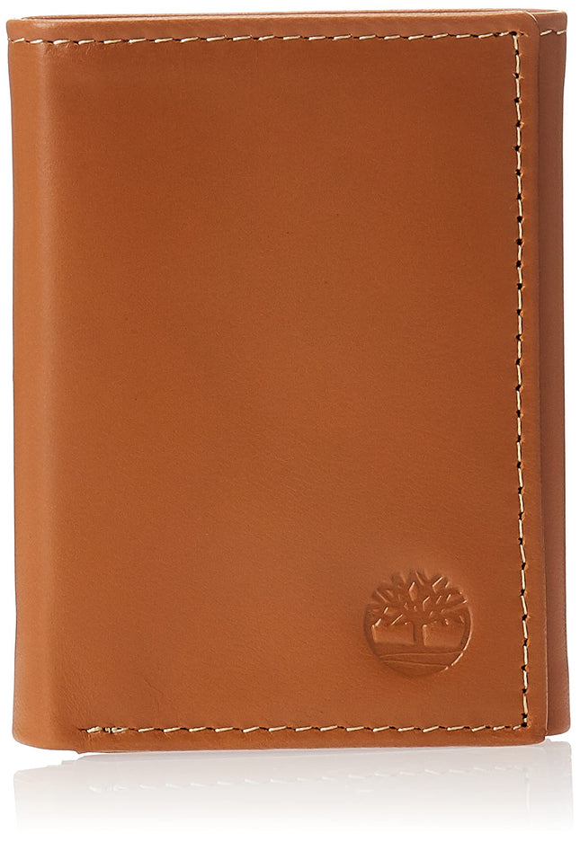 Timberland Men's Leather Trifold Wallet with Id Wi