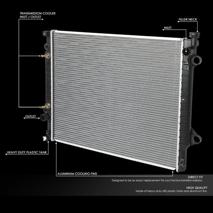 Radiador de ajuste directo estilo original OEM-RA-2802 de DNA Motoring [para Tacoma 05-15]